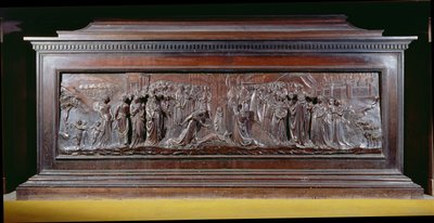The Shrine of St. Zenobius Showing One Long Panel Depicting the Miracle of the Strozzi Boy, c.1432-42 by Lorenzo Ghiberti